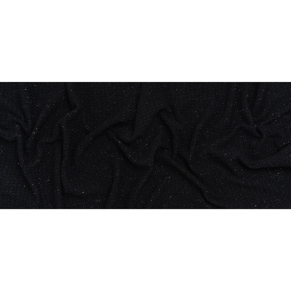 Metallic Wool Blend Tweed Made in Italy - Navy Blue and Black Heathered