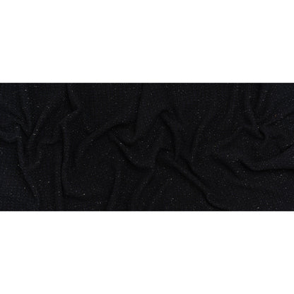 Metallic Wool Blend Tweed Made in Italy - Navy Blue and Black Heathered
