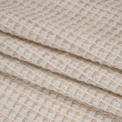 Metallic Wool Blend Tweed Made in Italy - Cream, Gray and Silver