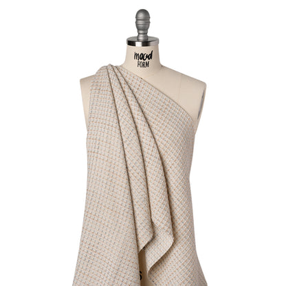 Metallic Wool Blend Tweed Made in Italy - Cream, Gray and Silver