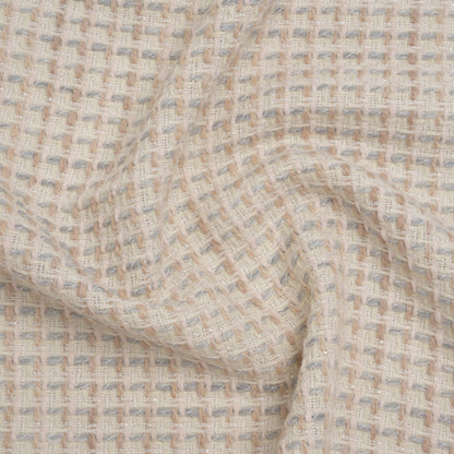 Metallic Wool Blend Tweed Made in Italy - Cream, Gray and Silver