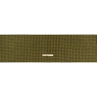 Metallic Wool Blend Tweed Boucle Twill Made in Italy - Forest Green, Lime and Mustard Yellow Houndstooth - Deadstock Full