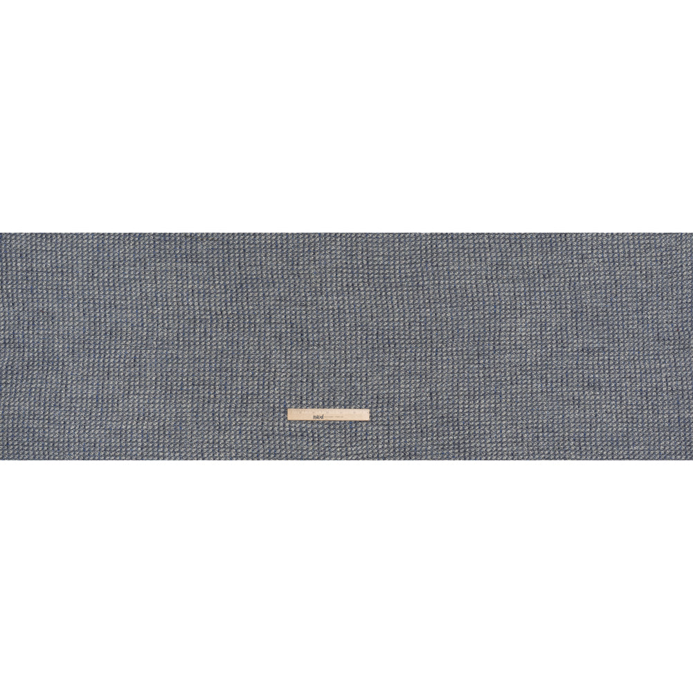Metallic Wool Blend Tweed Boucle Made in Italy - Blue, Gray and Silver - Full