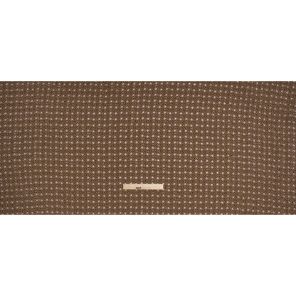 Heavily Embroidered Polyester Crinkled Chiffon - Pink and Brown Flower Dots