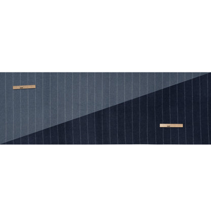 Brushed Wool Double Cloth Coating - Light Blue and Navy Chalk Stripes - Deadstock