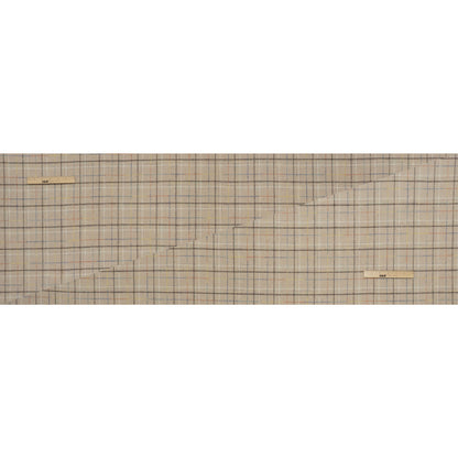 Brushed Wool Double Cloth Coating - Beige, Dark Brown and Blue Plaid - Deadstock