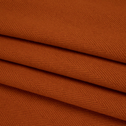 Heavy Wool Twill Coating - Pumpkin Orange Herringbone - Deadstock Folded