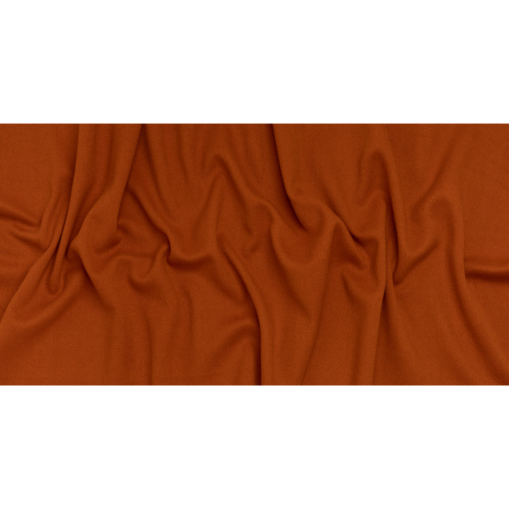 Heavy Wool Twill Coating - Pumpkin Orange Herringbone - Deadstock Full