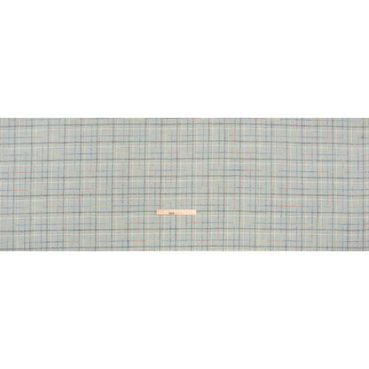 Brushed Wool Double Cloth Coating - Mint, Charcoal and Blue Plaid - Deadstock