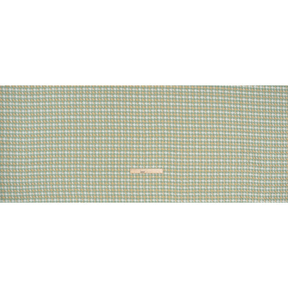 Metallic Wool and Acrylic Tweed Twill - Mint Green, Gold and White Geometric - Deadstock