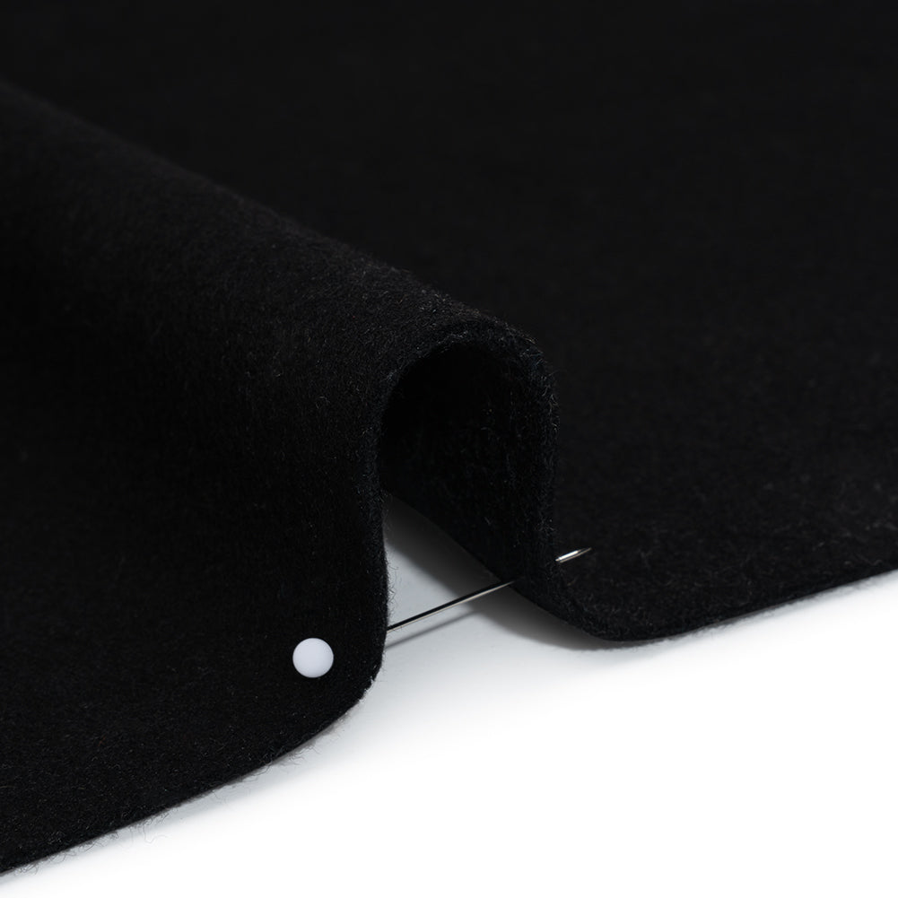 Brushed Wool Blend Coating - Black - Deadstock Detail