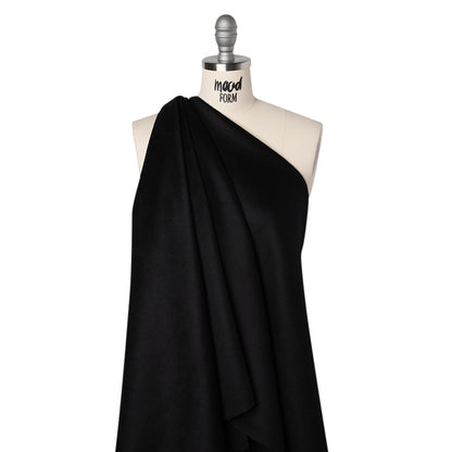Brushed Wool Blend Coating - Black - Deadstock Drape