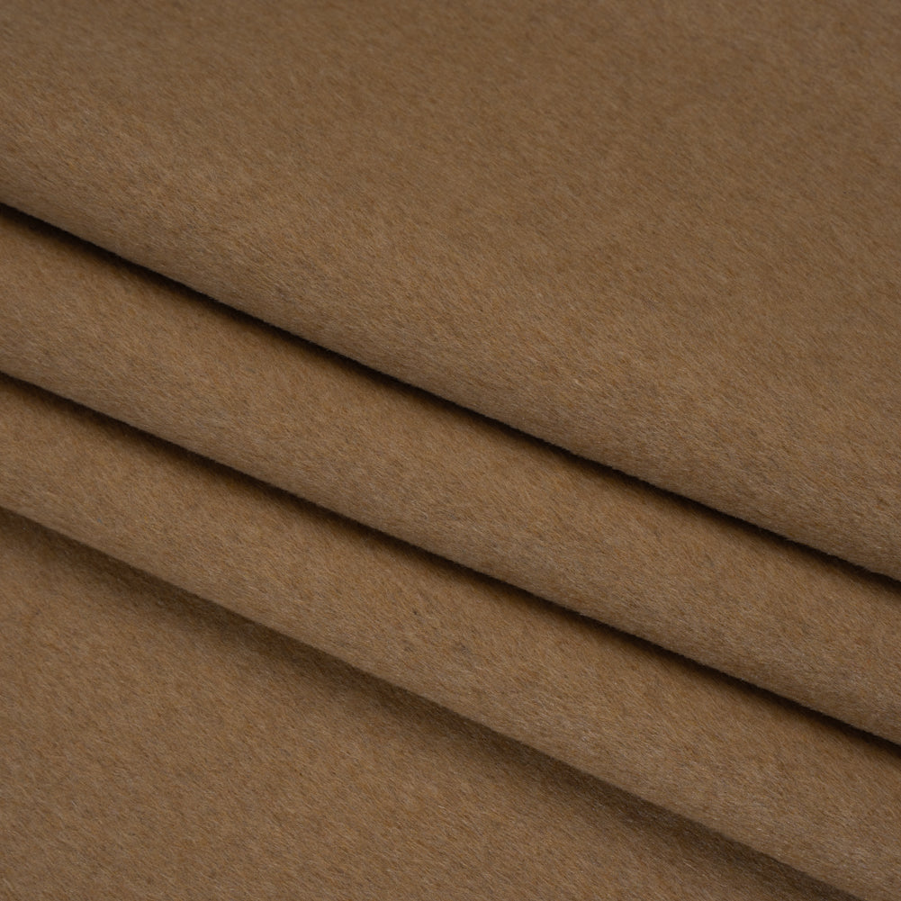 Brushed Wool Blend Coating - Tan - Deadstock - Folded