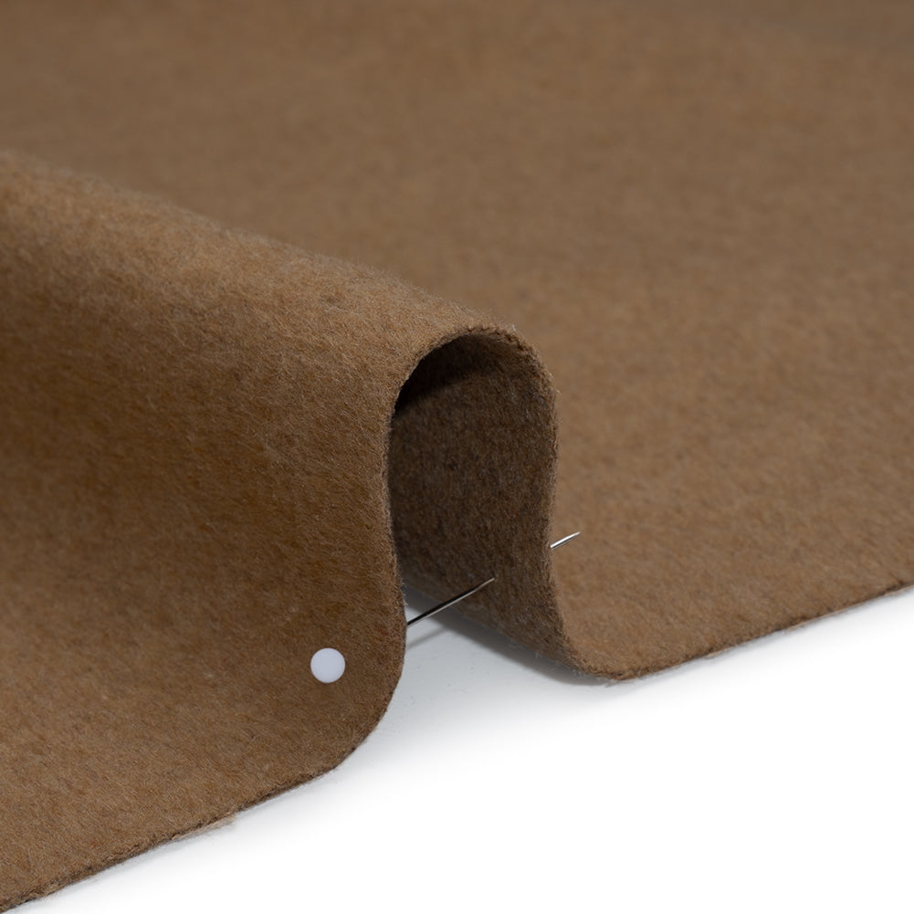 Brushed Wool Blend Coating - Tan - Deadstock - Detail
