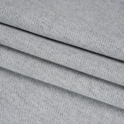 Brushed Polyester Twill Coating - Gray and White - Deadstock
