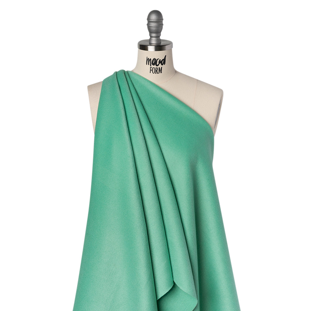 Brushed Wool Blend Twill Coating - Bright Mint - Deadstock