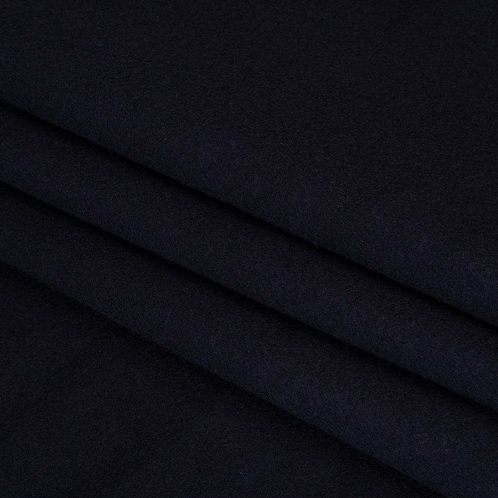 Brushed Wool Blend Coating - Midnight Navy - Deadstock Folded