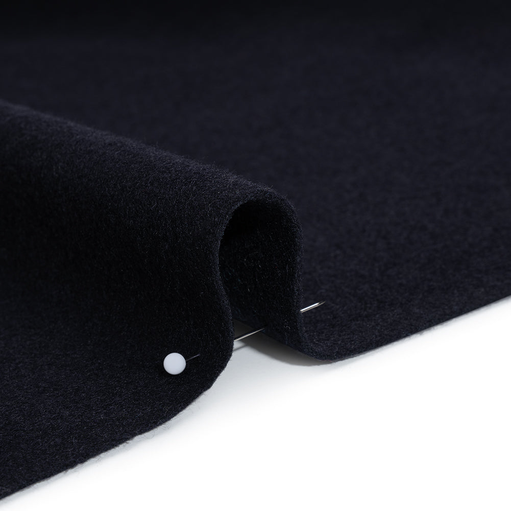 Brushed Wool Blend Coating - Midnight Navy - Deadstock Detail