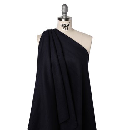 Brushed Wool Blend Coating - Midnight Navy - Deadstock Drape