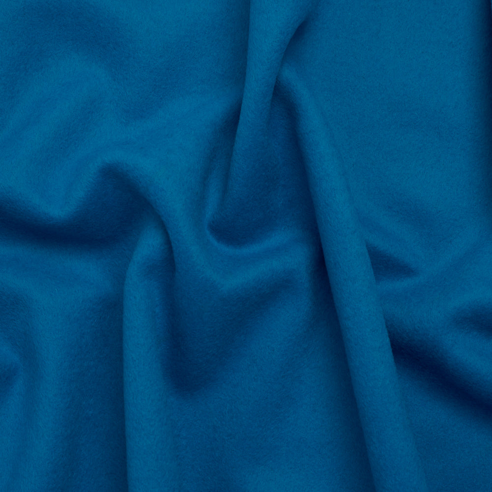 Brushed Wool Blend Coating - Azure Blue - Deadstock