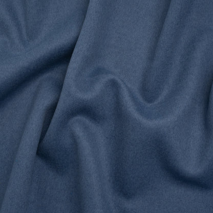 Brushed Wool Blend Double Cloth Coating - Denim Blue - Deadstock