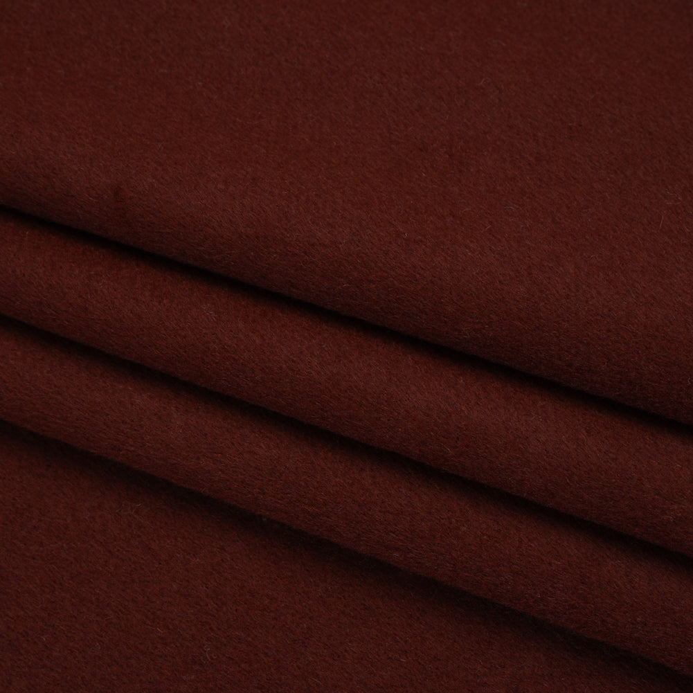 Brushed Wool Blend Coating - Burgundy - Deadstock - Folded