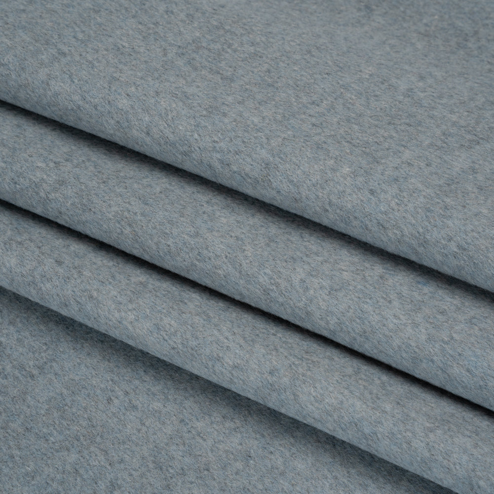 Brushed Wool Blend Coating - Heathered Blue Gray - Deadstock