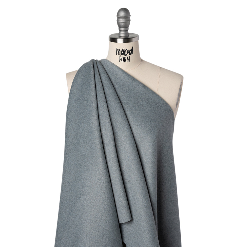 Brushed Wool Blend Coating - Heathered Blue Gray - Deadstock