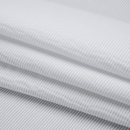 Cotton Ottoman Shirting - White Ribs - Deadstock Folded