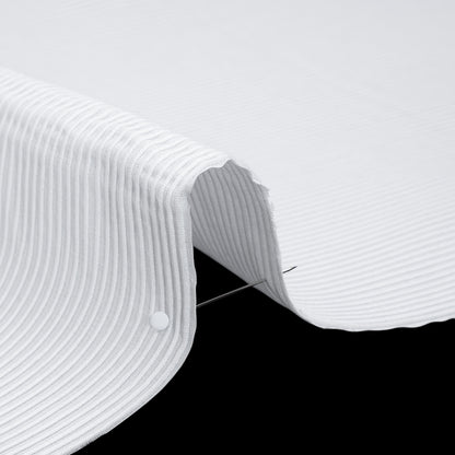 Cotton Ottoman Shirting - White Ribs - Deadstock Detail
