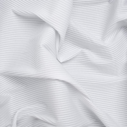 Cotton Ottoman Shirting - White Ribs - Deadstock