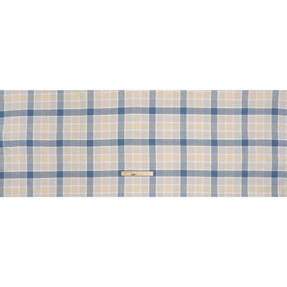 Cotton Twill - Blue and Cream Plaid - Deadstock