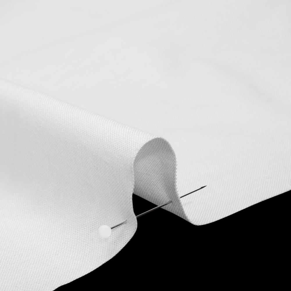 Crisp Cotton Oxford Shirting - White - Deadstock Detail