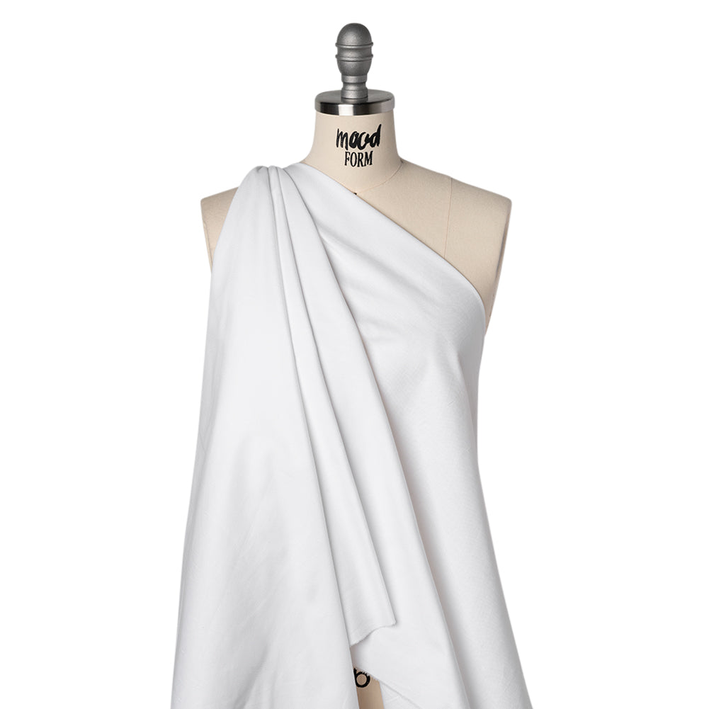 Crisp Cotton Oxford Shirting - White - Deadstock Drape