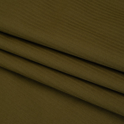 Cotton Twill Shirting - Dark Olive Green Subtle Stripes - Deadstock