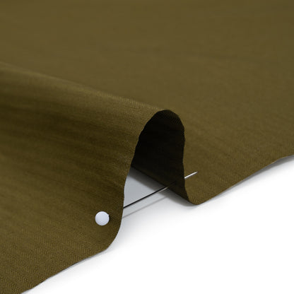 Cotton Twill Shirting - Dark Olive Green Subtle Stripes - Deadstock