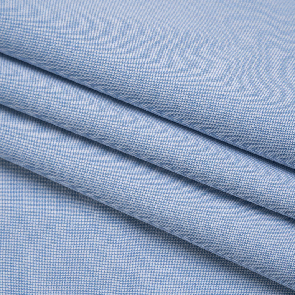 Cotton Oxford Shirting - Baby Blue - Deadstock Folded