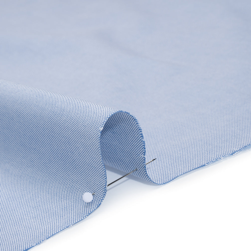 Cotton Oxford Shirting - Baby Blue - Deadstock Detail