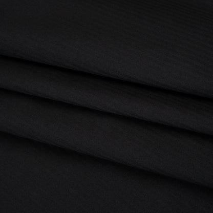 Cotton Twill Shirting - Black Monochrome Candy Stripes - Deadstock