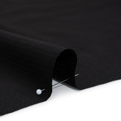 Cotton Twill Shirting - Black Monochrome Candy Stripes - Deadstock