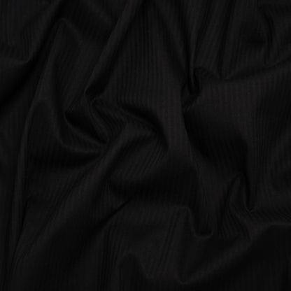 Cotton Twill Shirting - Black Monochrome Candy Stripes - Deadstock