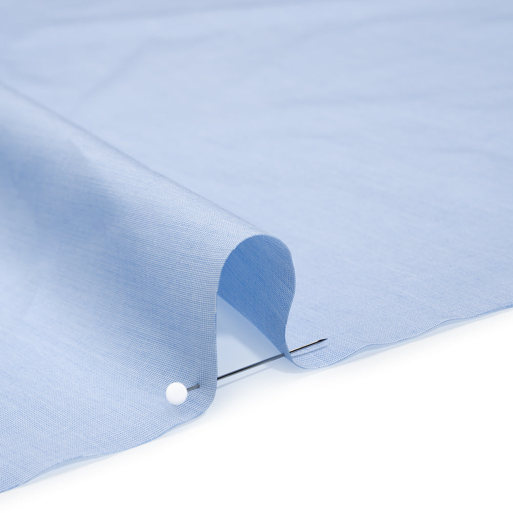 Cotton Shirting - Powder Blue Heathered - Deadstock