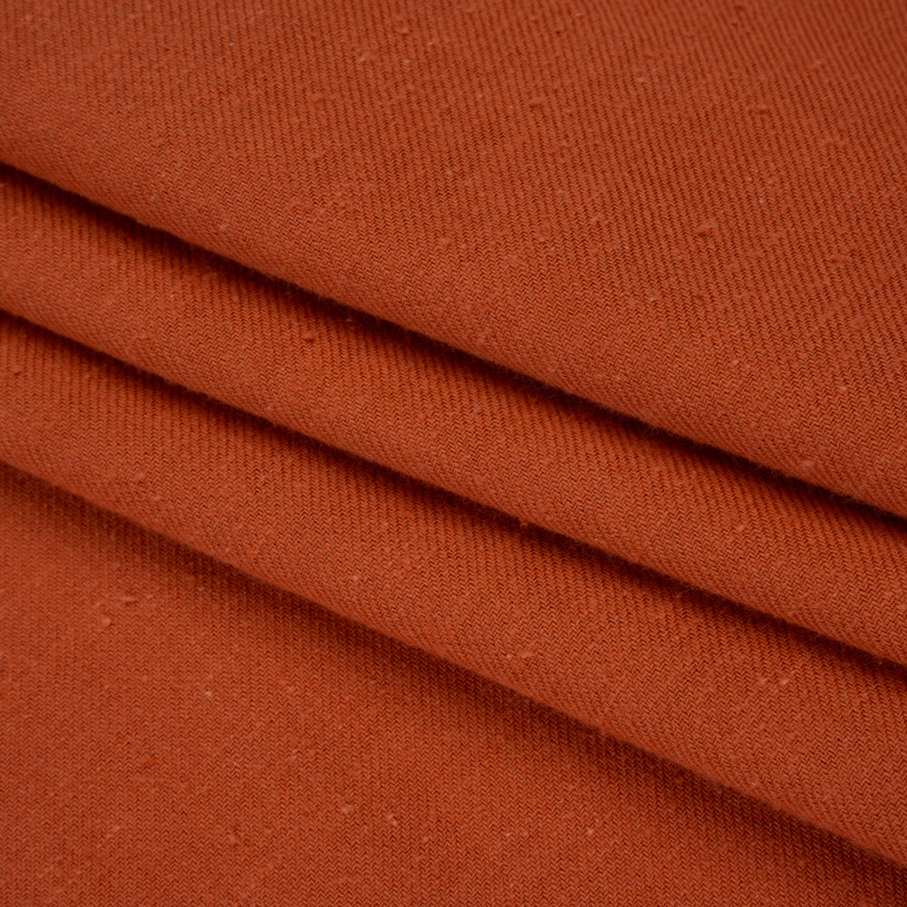 Textured Cotton Twill - Burnt Orange - Deadstock