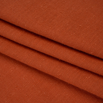 Textured Cotton Twill - Burnt Orange - Deadstock