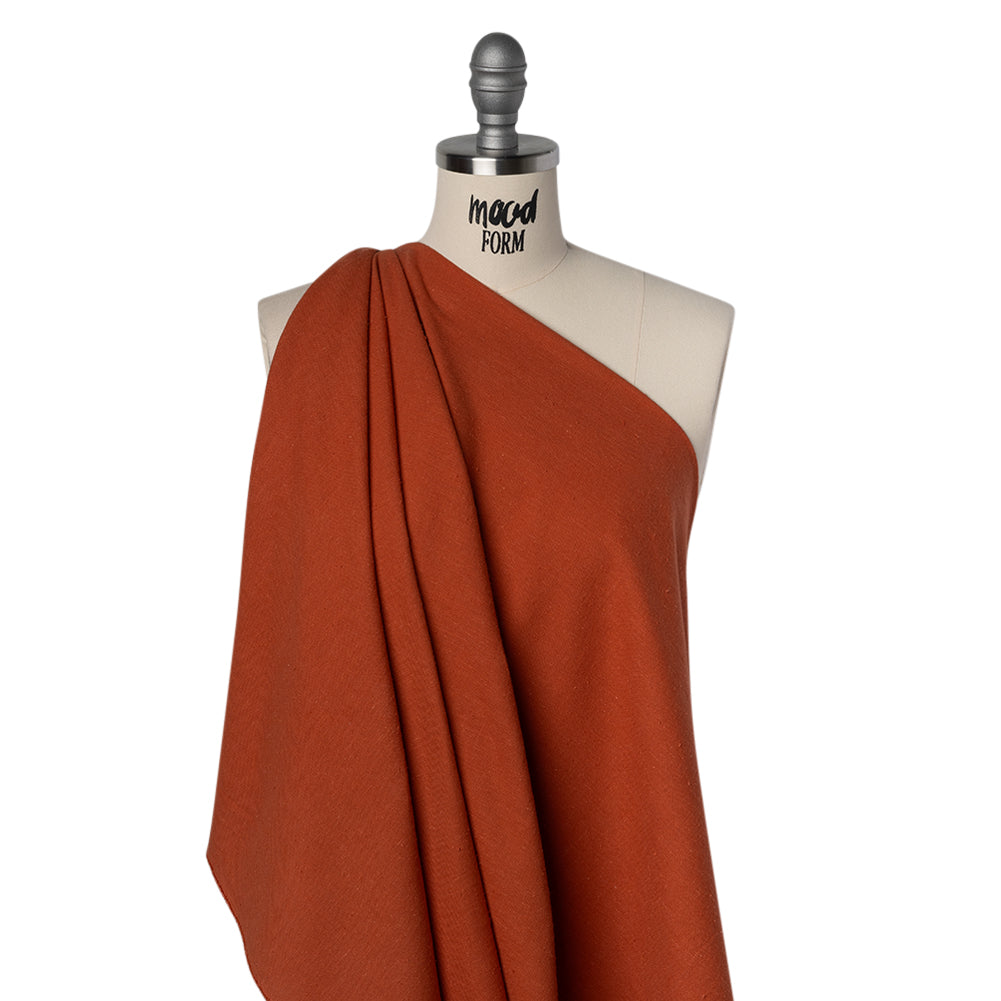 Textured Cotton Twill - Burnt Orange - Deadstock