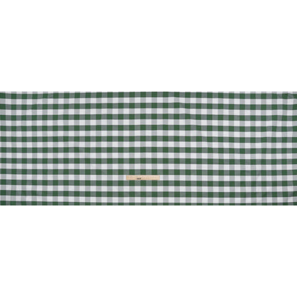 Cotton Oxford Shirting - Jolly Green and White Checks - Deadstock