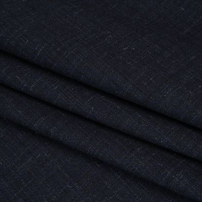 Wool and Alpaca Suiting Made in Italy - Heathered Dark Indigo - Deadstock Folded
