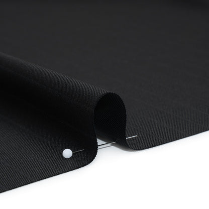 Wool Twill Suiting Made in Italy - Black Tonal Stripes - Deadstock