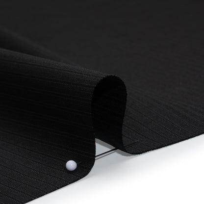 Wool Twill Suiting Made in Italy - Black on Black Stripes - Deadstock Detail