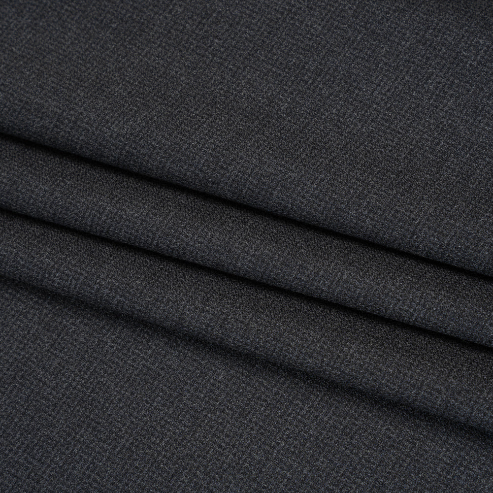 Wool Suiting Made in Italy - Gray and Charcoal Subtle Texture - Deadstock